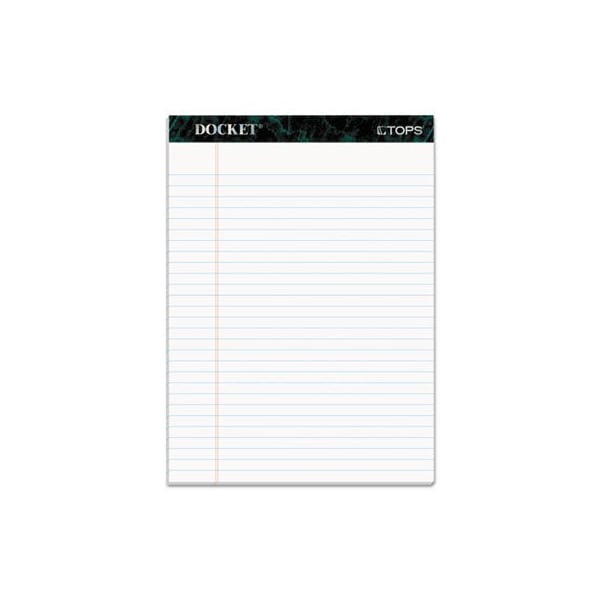 Tops Business Forms TOPS, DOCKET RULED PERFORATED PADS, WIDE/LEGAL RULE, 8.5 X 11.75, WHITE, 12PK 63410 - main